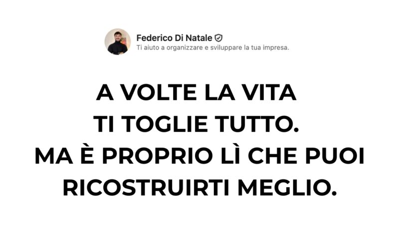 Nessuna laurea, nessun titolo. Solo la voglia di cambiare la mia vita.