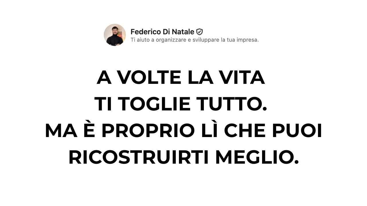 Nessuna laurea, nessun titolo. Solo la voglia di cambiare la mia vita.